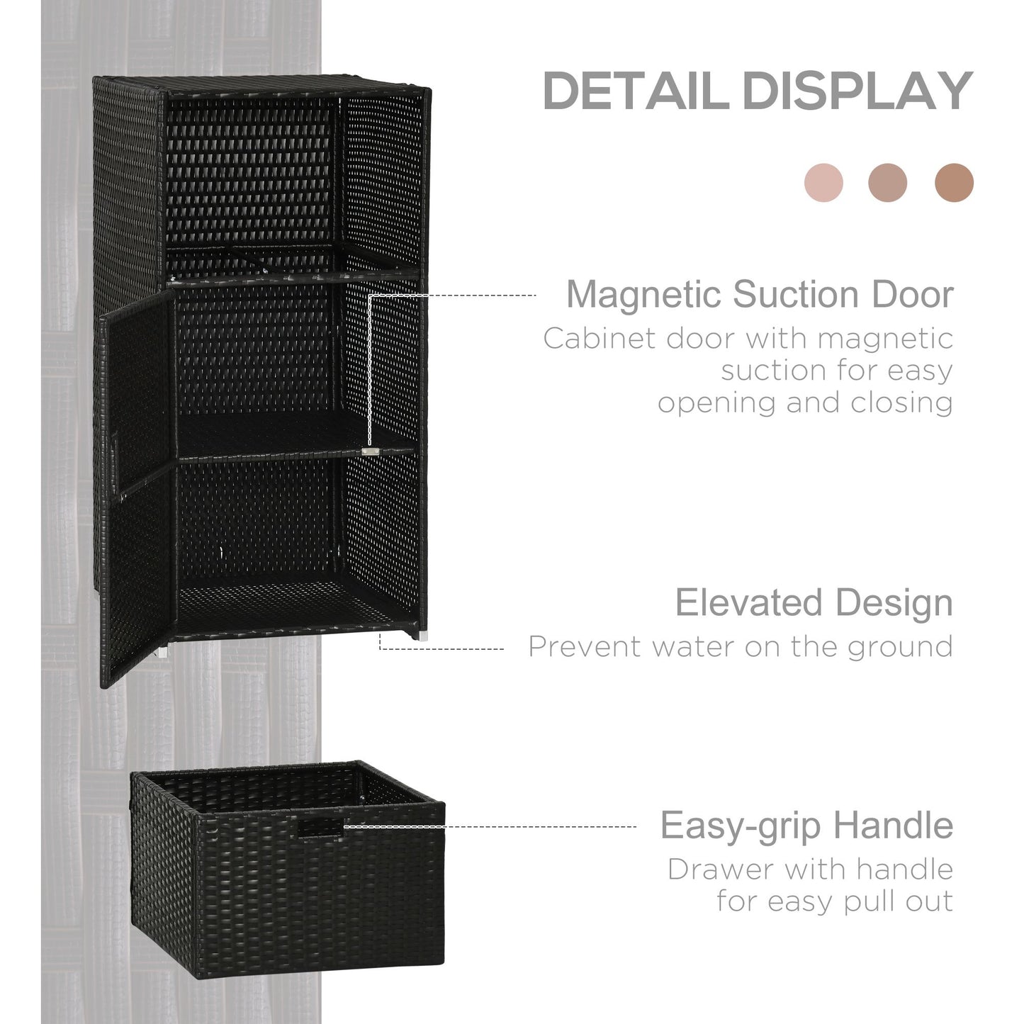 Ratten Outdoor Towel Rack for Pool Towel Rack, Dark Brown