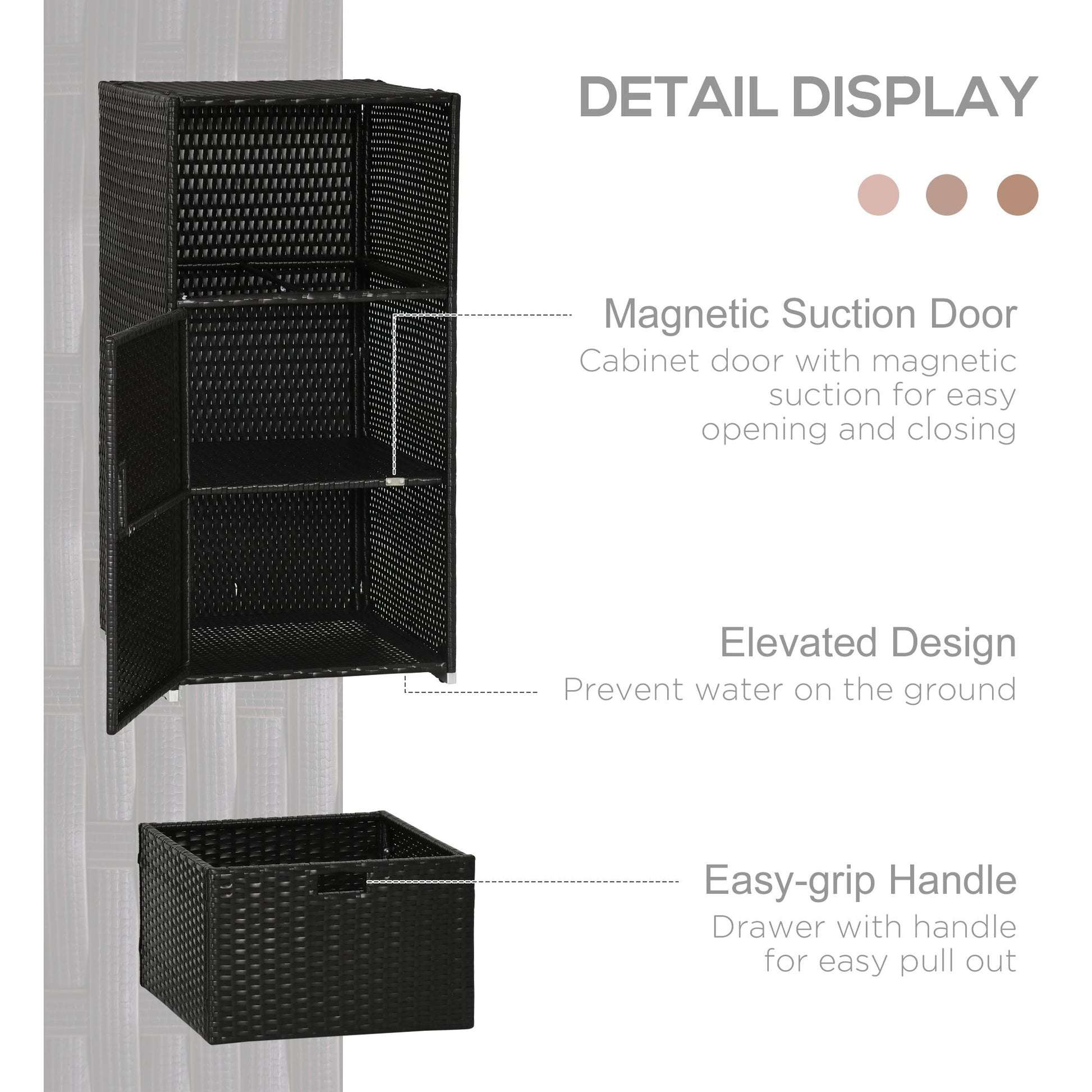 Ratten Outdoor Towel Rack for Pool Towel Rack, Dark Brown