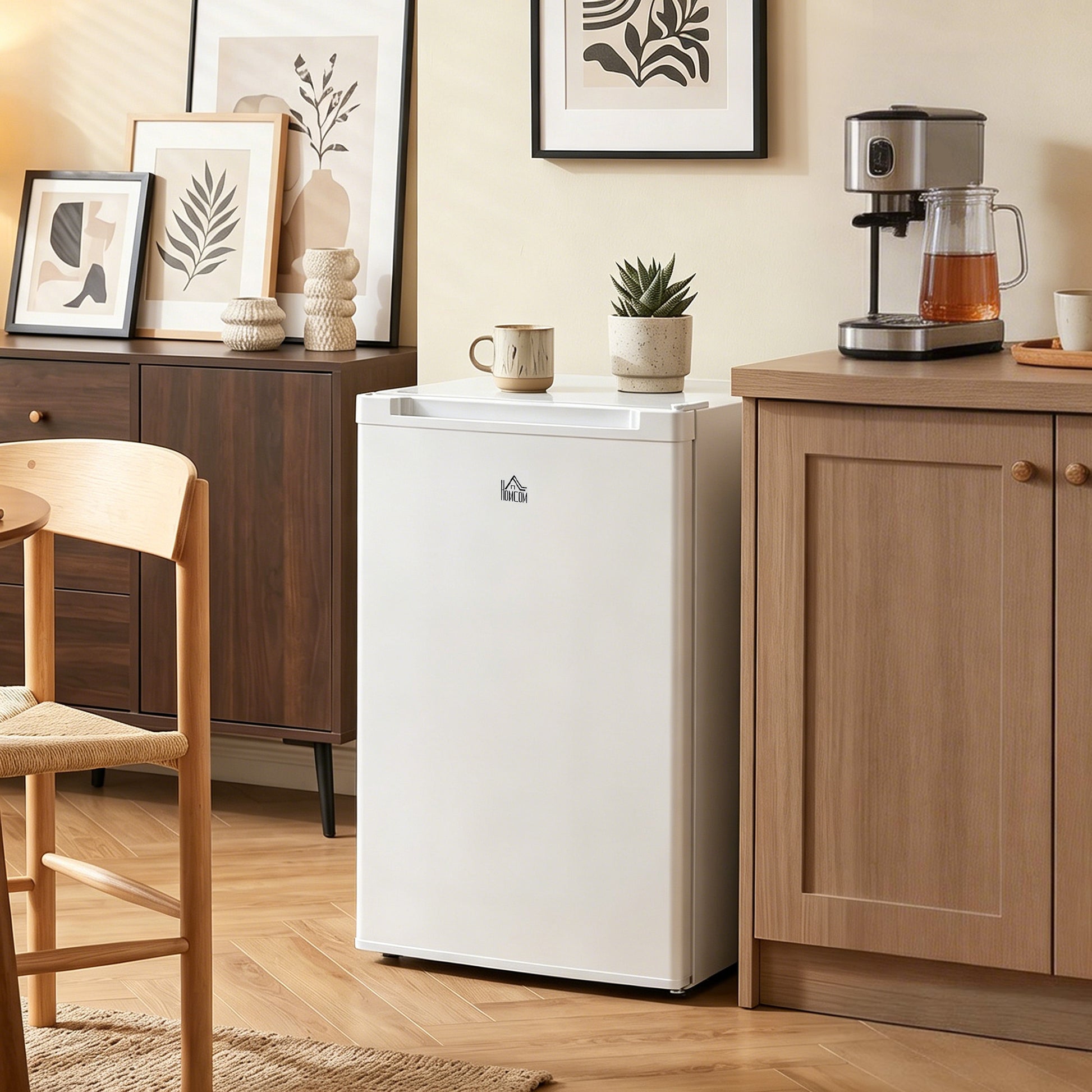 Upright Freezer, 3 Cu.Ft Mini Freezer with Reversible Single Door, Adjustable Thermostat for Home, Dorm, White