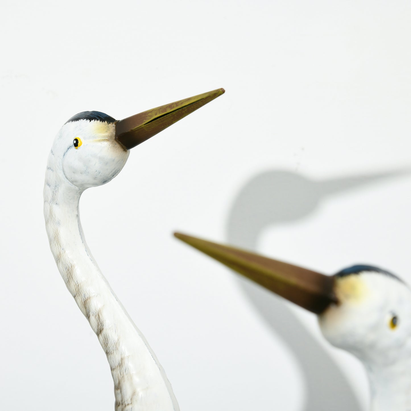 Set of 2 Garden Sculptures Crane Statues Lawn Patio Backyard Ornaments, 28.5"-29.1", Blue