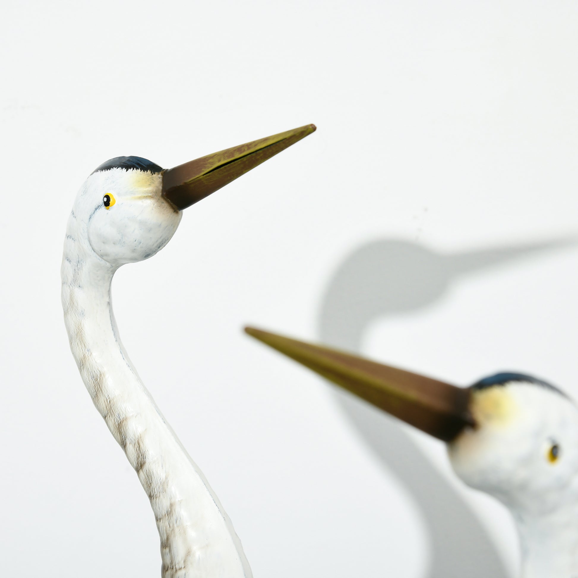 Set of 2 Garden Sculptures Crane Statues Lawn Patio Backyard Ornaments, 28.5"-29.1", Blue