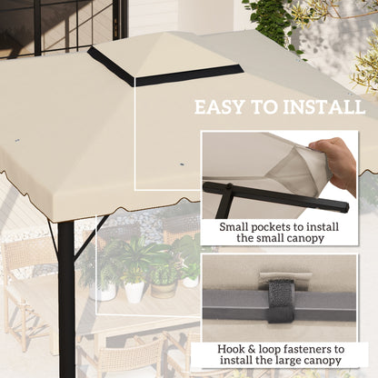 10' x 10' Gazebo Replacement Canopy, Gazebo Top Cover with Double Vented Roof for Garden Patio Outdoor TOP ONLY, Beige