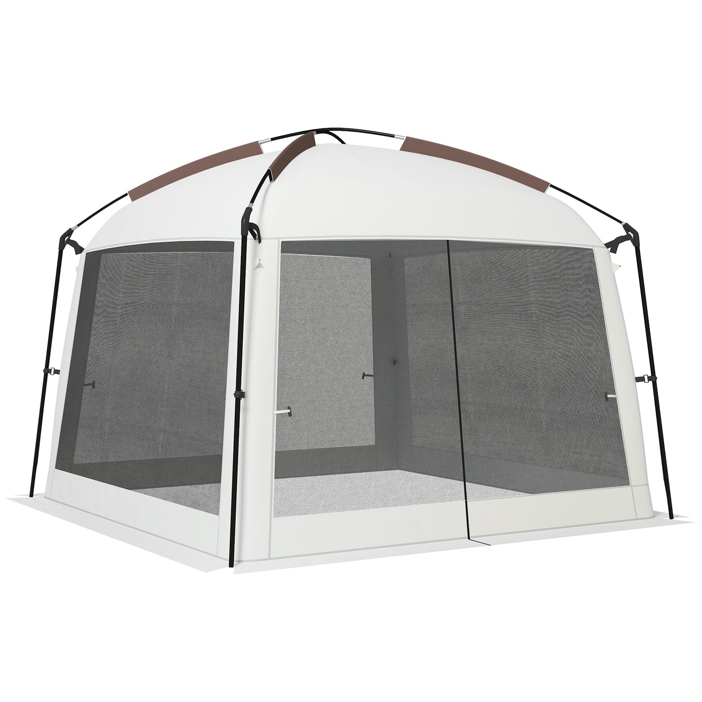 10' x 10' Screen Tent, UV50+ Protection Outdoor Screen House with Carry Bag & Ground Stakes, Fits 6-8 People, White