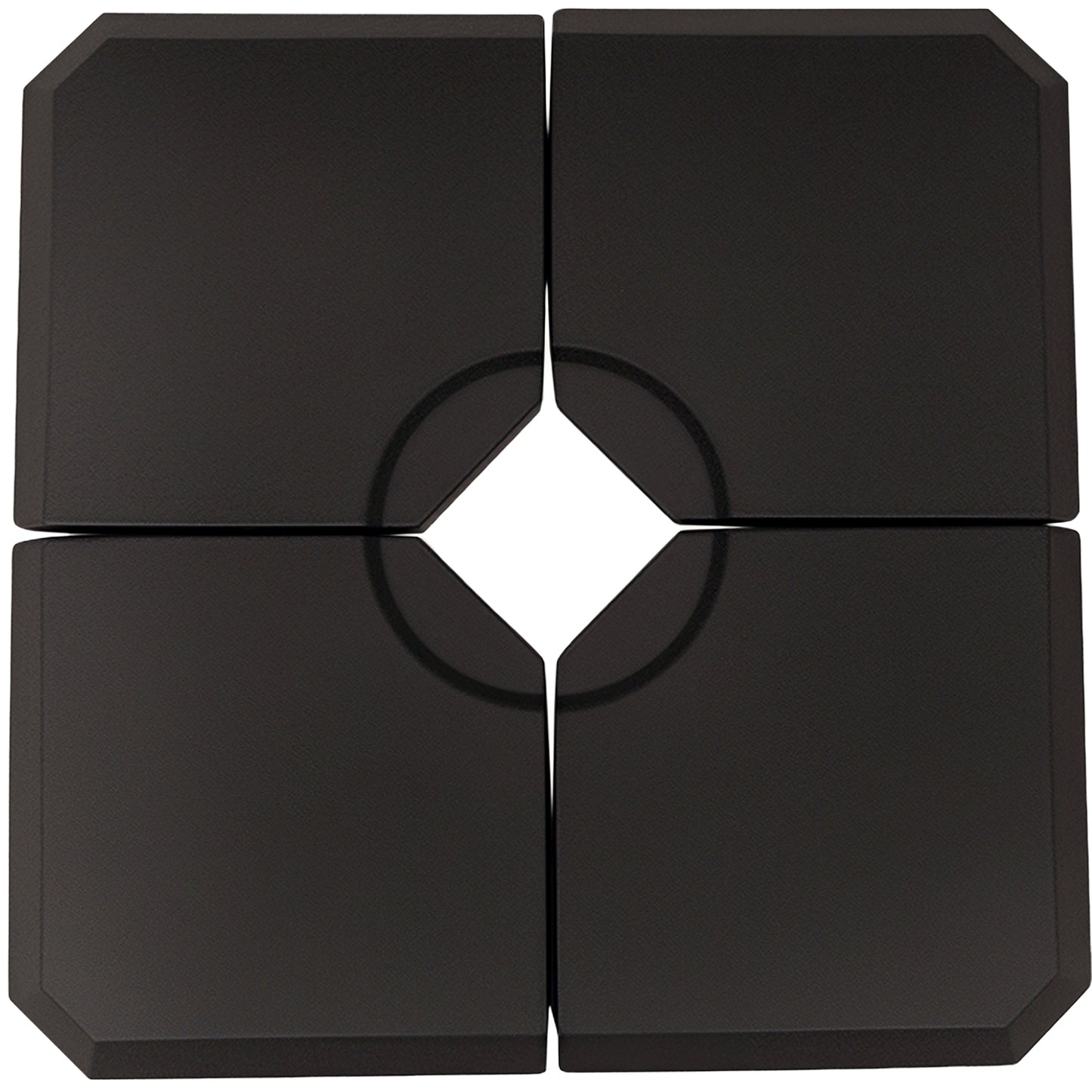 4 Pieces Umbrella Base Parasol Stand for Cantilever Umbrella Fill w/ Sand or Water Black