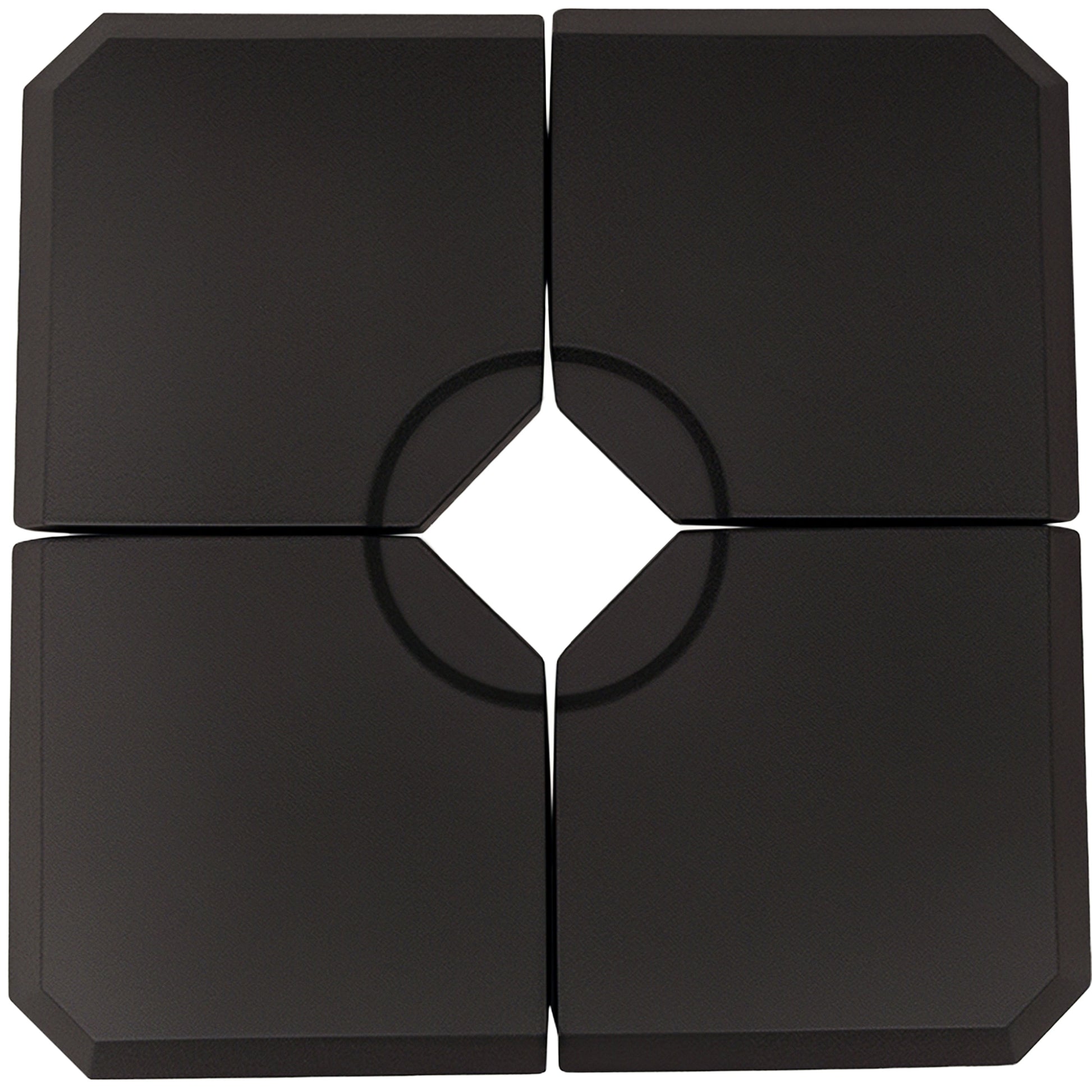 4 Pieces Umbrella Base Parasol Stand for Cantilever Umbrella Fill w/ Sand or Water Black