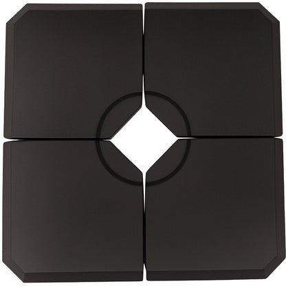 4 Pieces Umbrella Base Parasol Stand for Cantilever Umbrella Fill w/ Sand or Water Black