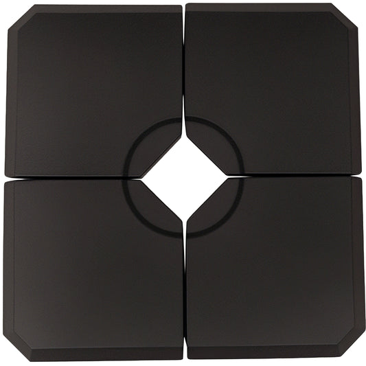 4 Pieces Umbrella Base Parasol Stand for Cantilever Umbrella Fill w/ Sand or Water Black