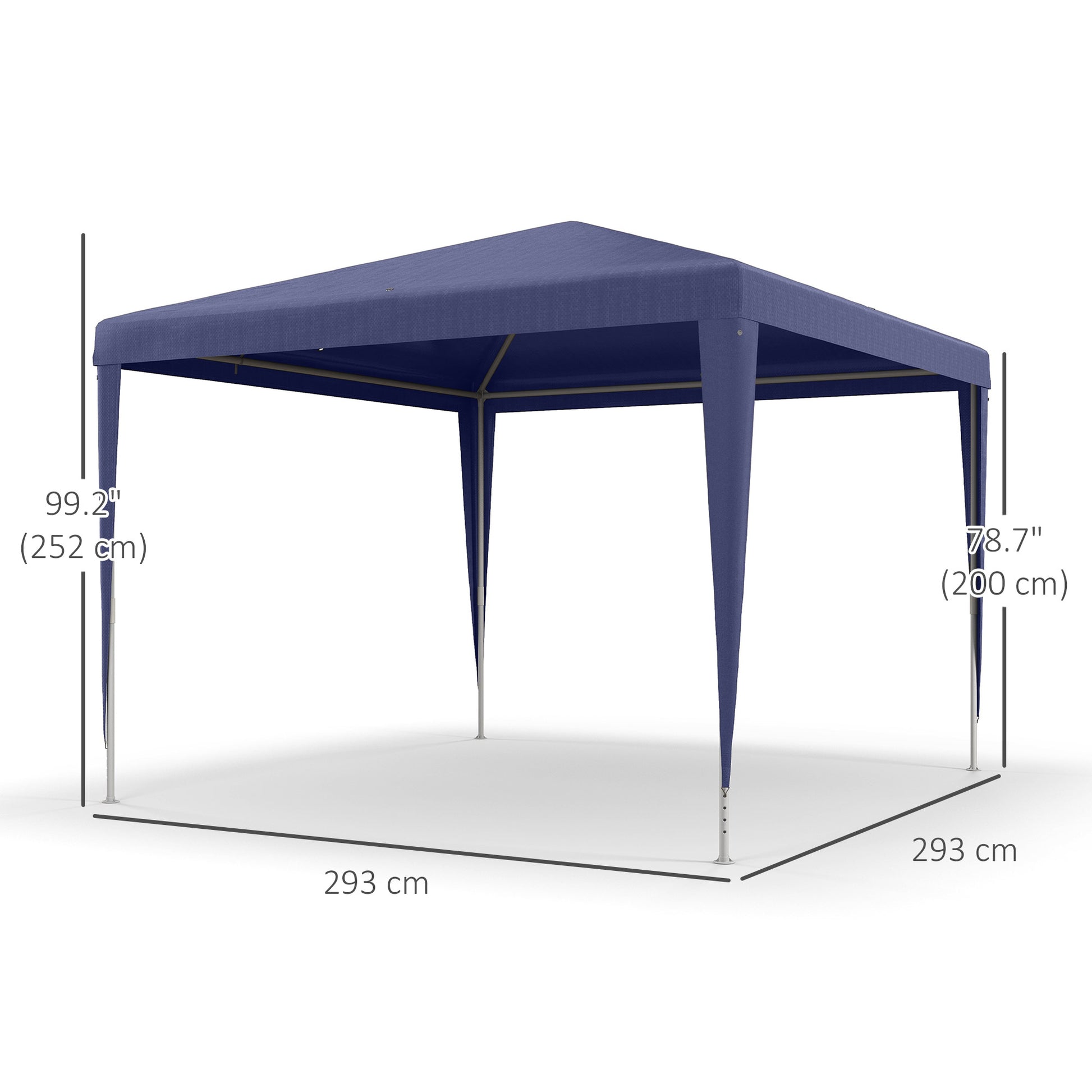 10x10ft Party Tent Portable Gazebo, Folding Garden Canopy Event Shelter Outdoor Sunshade Dark Blue
