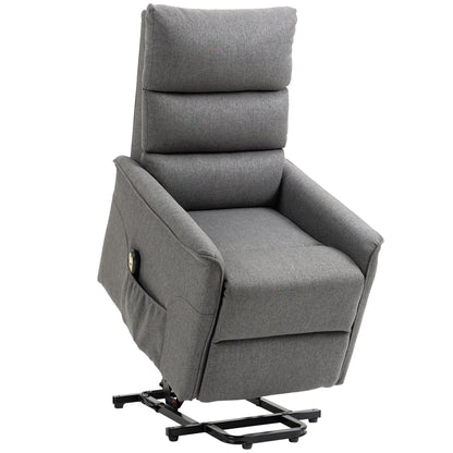 Lift Chair for Elderly, Power Chair Recliner with Remote Control, Side Pockets for Living Room, Dark Grey
