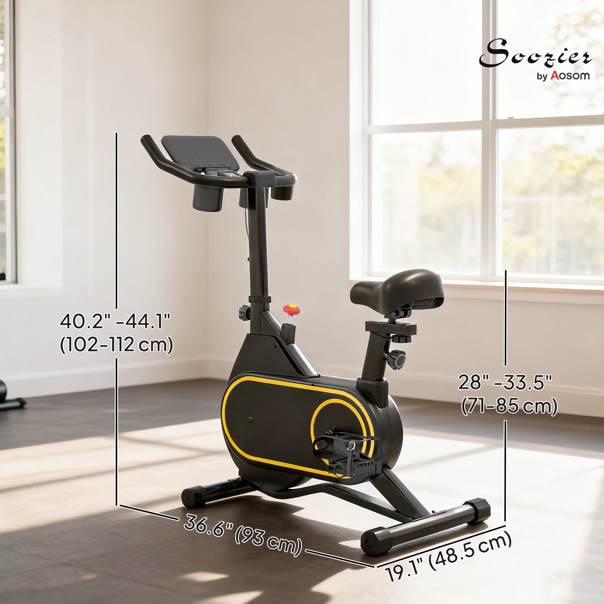 Soozier Exercise Bike, Magnetic Resistance Exercise Bike with LCD Display, Low Noise Stationary Indoor Cycling Bike for Home