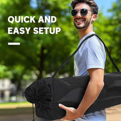 Portable Camp Chair, Double Camping Chair with Cup Holders and Carry Bag, Support 551 lbs, Black