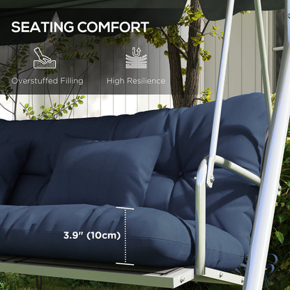 4-Piece Back and Seat Cushion Pillows Replacement and Pillows, Patio Chair Cushions Set with Ties, Navy Blue