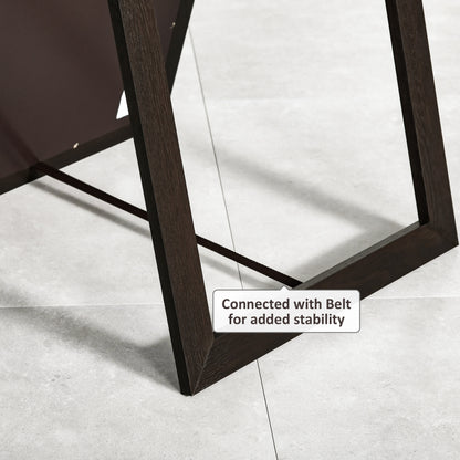 58" x 20" Full Length Mirror with Frame, Floor Standing Mirror, Rectangular Full Body Mirror for Bedroom, Living Room, Brown
