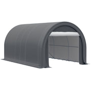 10' x 16' Heavy Duty Portable Carport Tent with Zippered Door, PE Cover for Car, Boat, Motorcycle, Bike, Grey