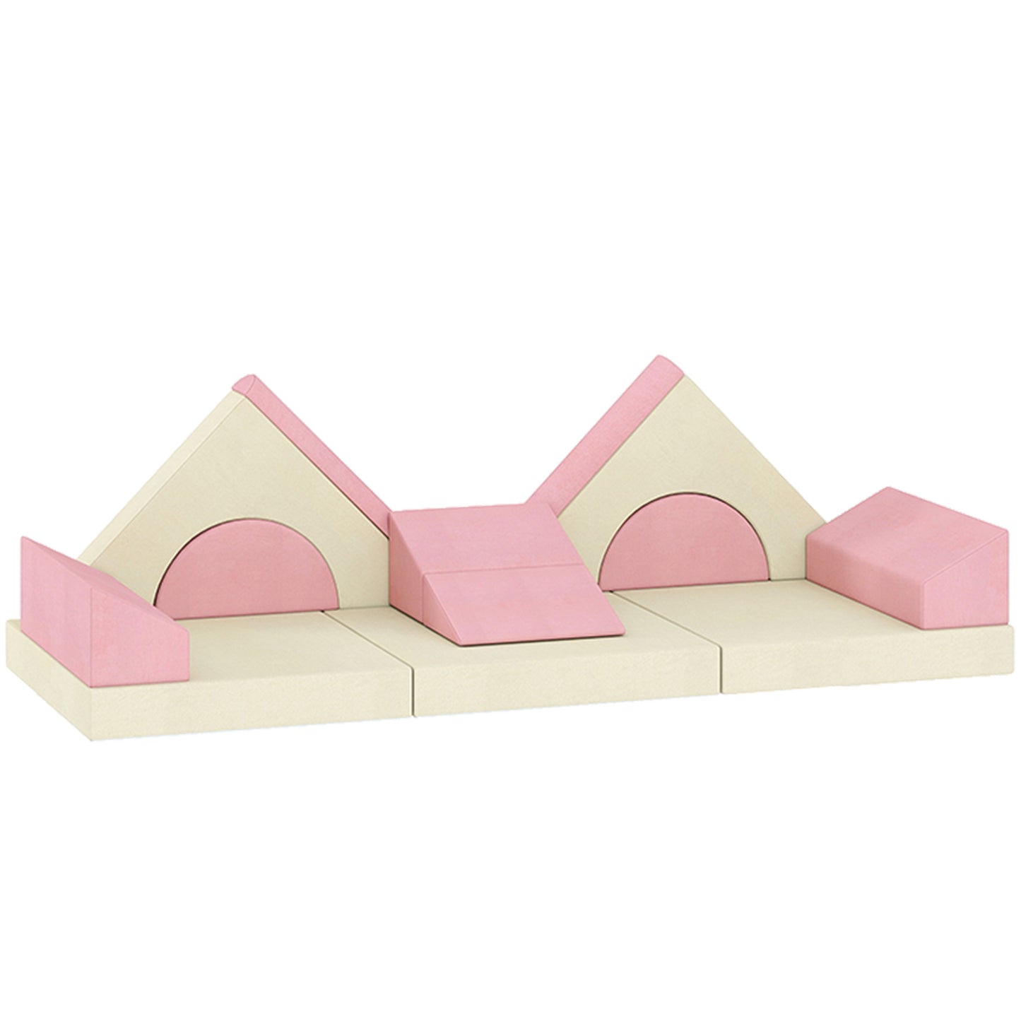 Qaba 12 PCS Modular Kids Play Couch, Child Sectional Sofa for Toddlers, Convertible Foam and Floor Cushion, Pink