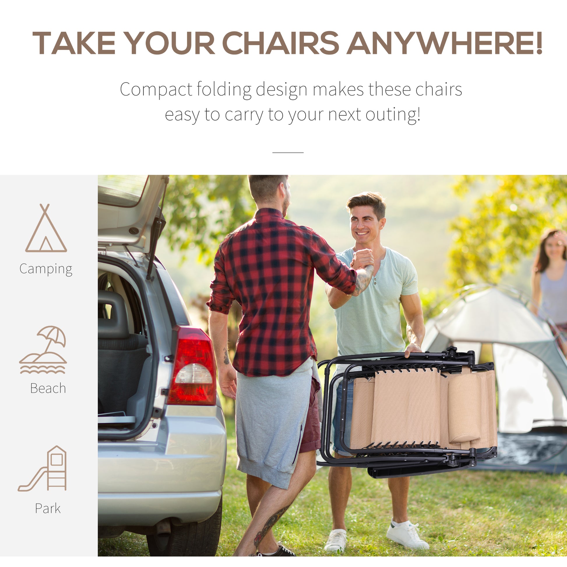 Outdoor Zero Gravity Reclining Lounger Chair with Canopy Shade, Side Tray, Cupholder, Beige
