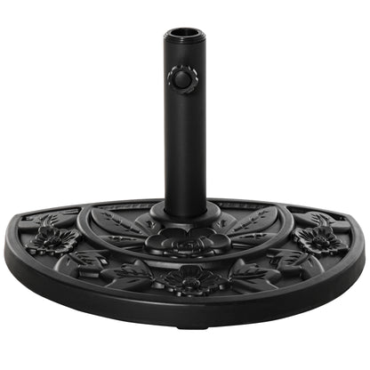 20 lb Heavy Duty Half Umbrella Base, Outdoor Concrete Umbrella Stand, Patio Half Round Base for Market Umbrella, Black