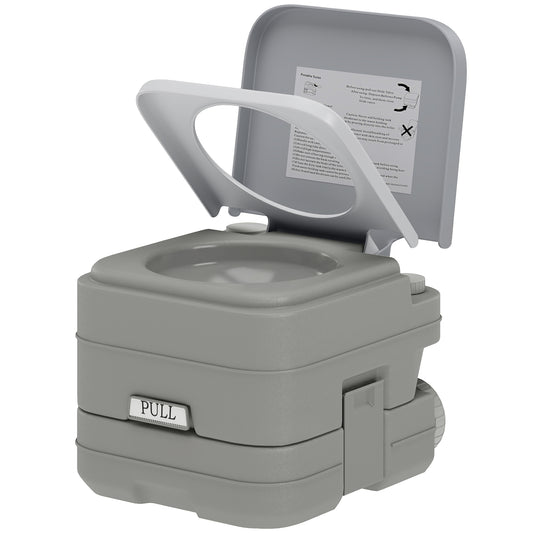 Portable Camping Toilet, Porta Potty with 2.6 Gal Waste Tank & 2.6 Gal Flush Tank, Leak-Proof and Odourless