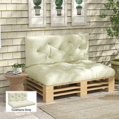2 Seater 5" Thick Outdoor Seat Cushions with Back Cushion for Pallet, Loveseat Outdoor Furniture Cushions, Cream White