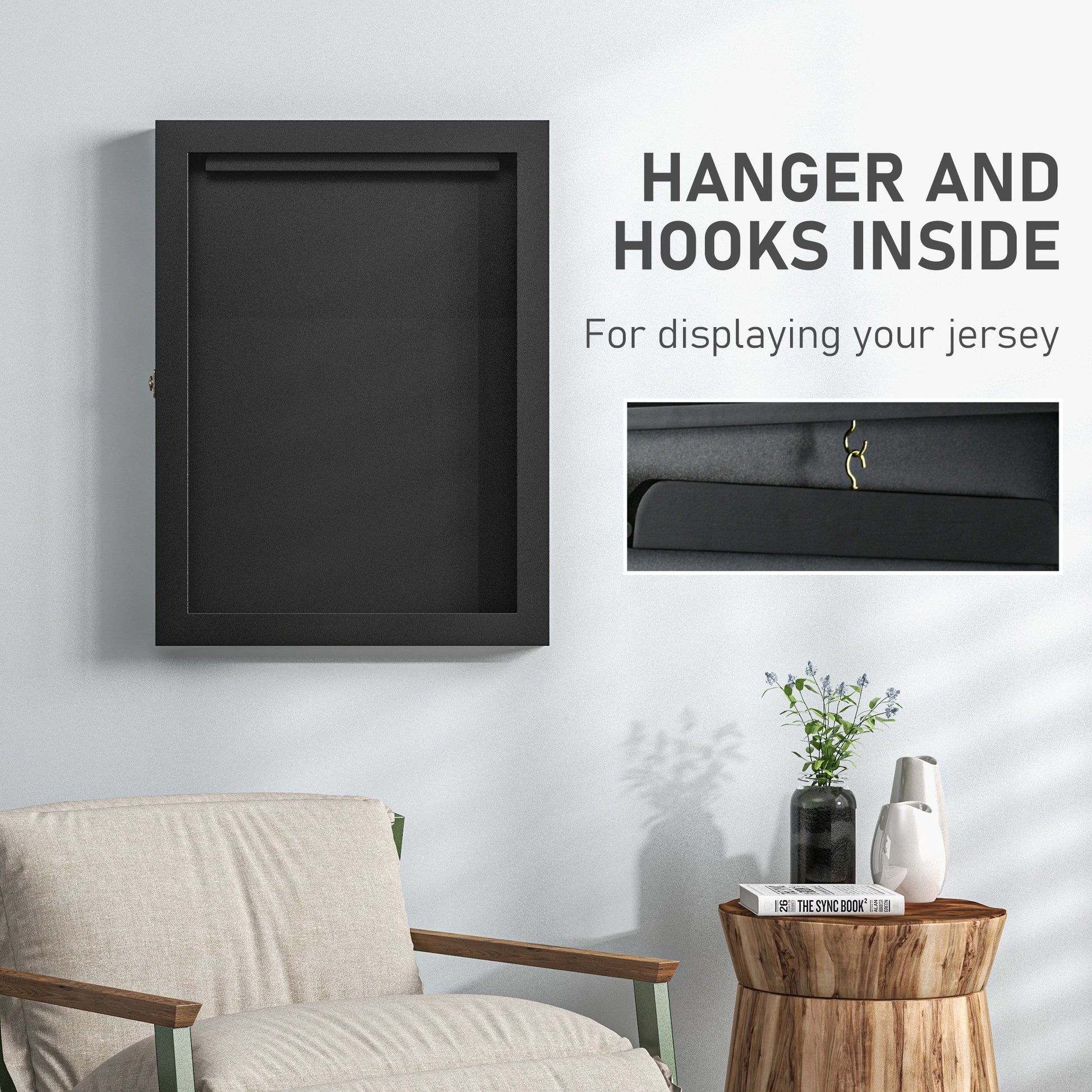 24" x 32" Hockey Jersey Frame, Jersey Shadow Box for Basketball Football Baseball, Black