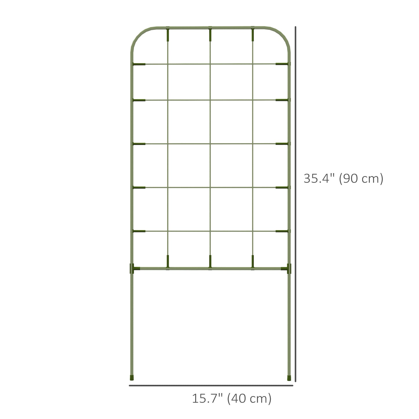 6-Piece Plant Support Set, Trellis for Climbing Plants, Garden Stakes, Steel, Green, 40 x 90 cm