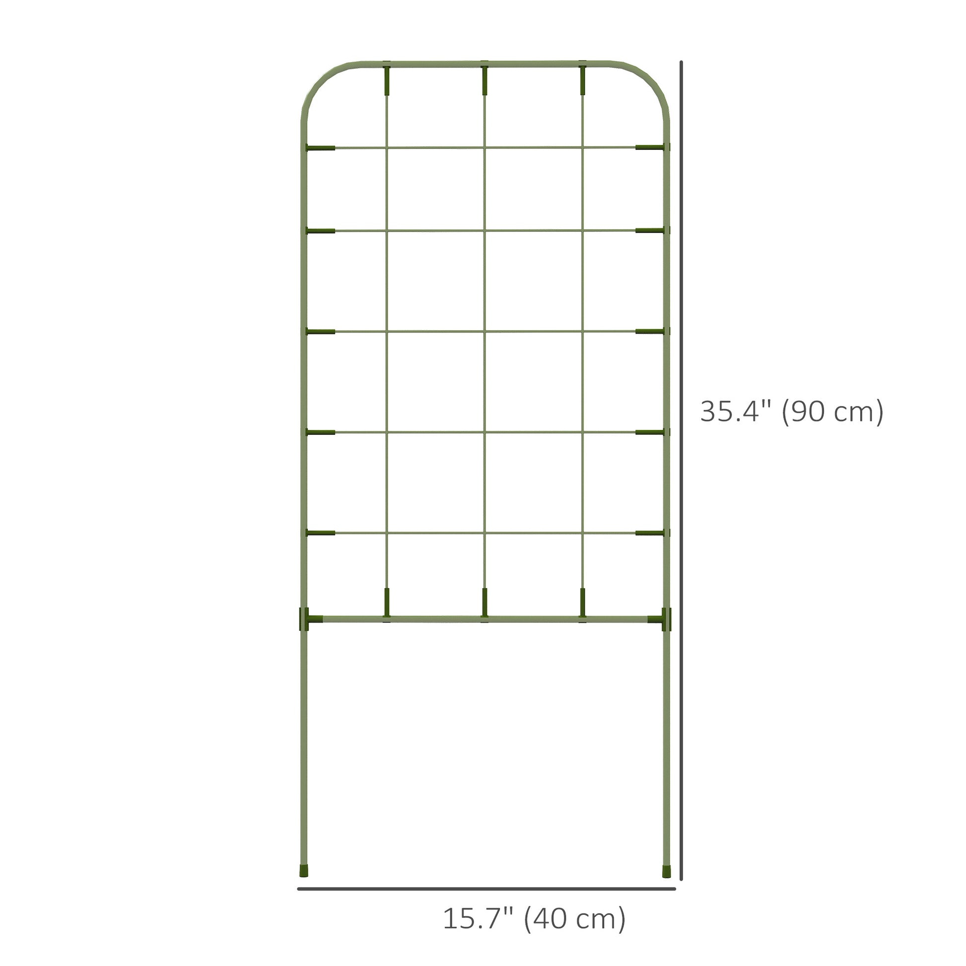 6-Piece Plant Support Set, Trellis for Climbing Plants, Garden Stakes, Steel, Green, 40 x 90 cm