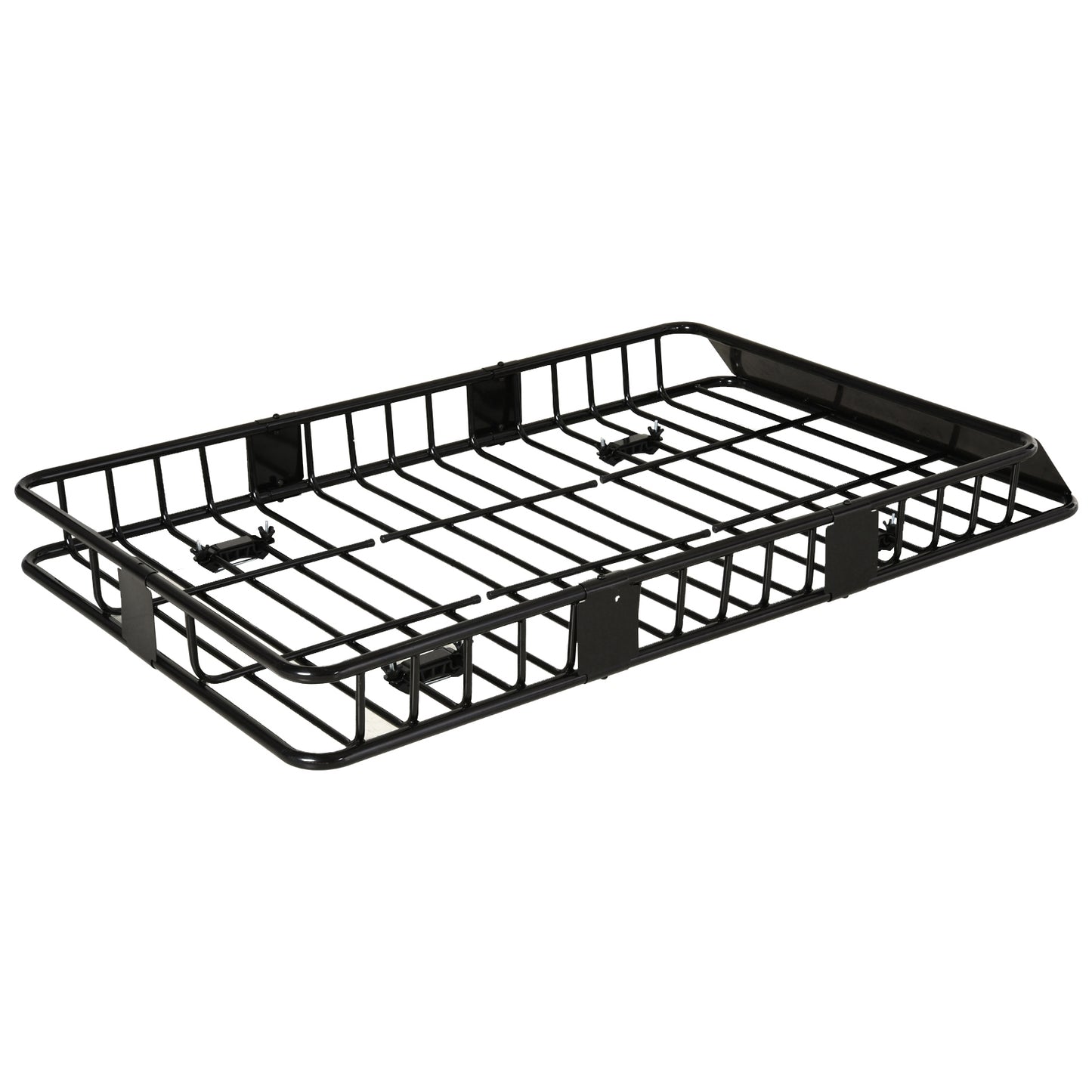 64"/43" x 39" Car Roof Rack, Length Adjustable Roof Basket, Universal Rooftop Cargo Carrier Basket with U-bolts, 220 lbs Capacity
