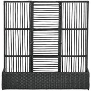 Raised Garden Bed with Lattice Trellis, Rattan Outdoor Planter with Storage for Garden, Patio, Balcony, Black