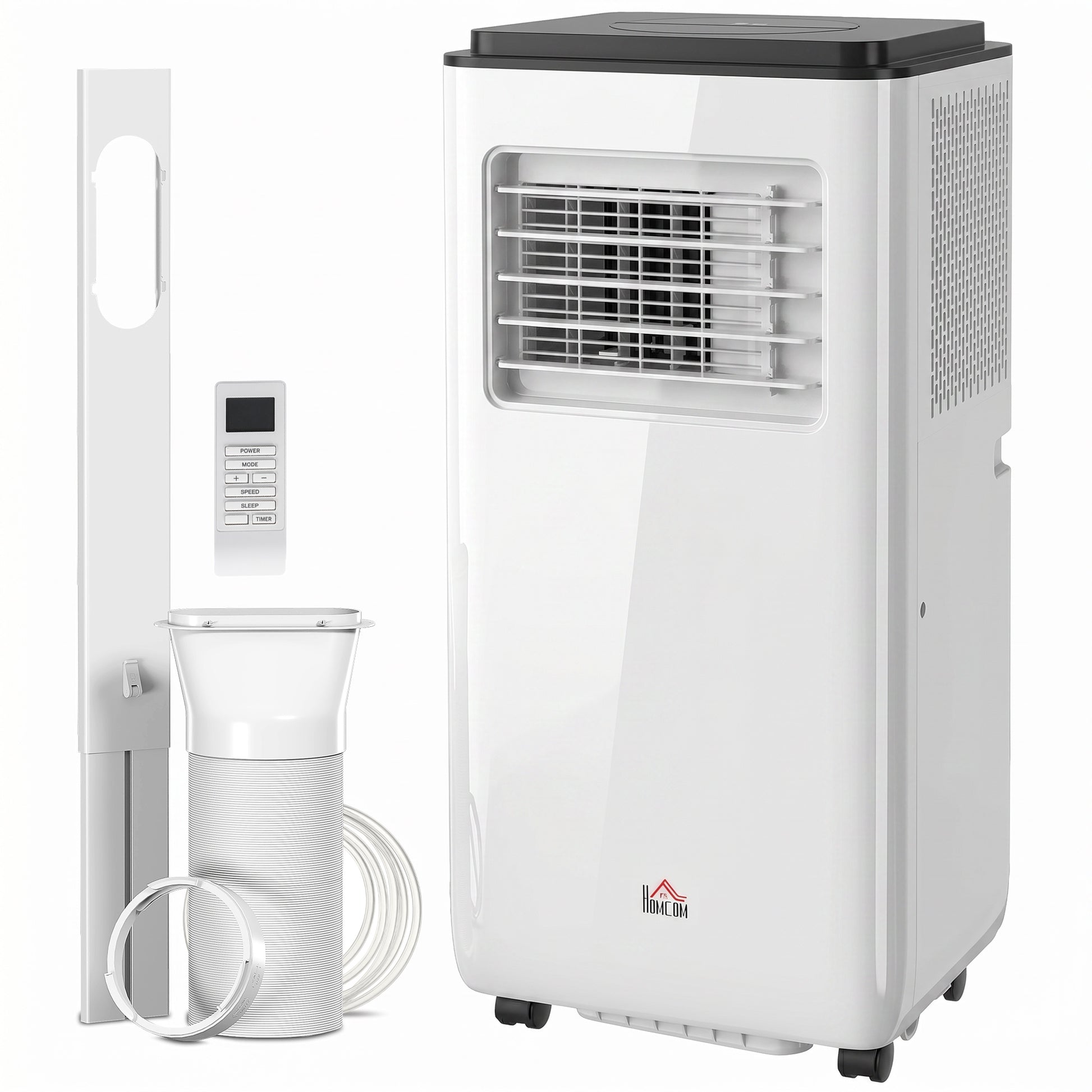 8,000 BTU Moible Air Conditioner 345 Sq. Ft., Dehumidifier Fan Auto Sleep with 24H Timer On/Off, Window Kit, White