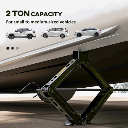 Steel Car Jack, Portable Scissor Jack, 2 Ton (4400 lbs) Capacity for Auto Sedan SUV MPV Tire Changes & Repairs, Black