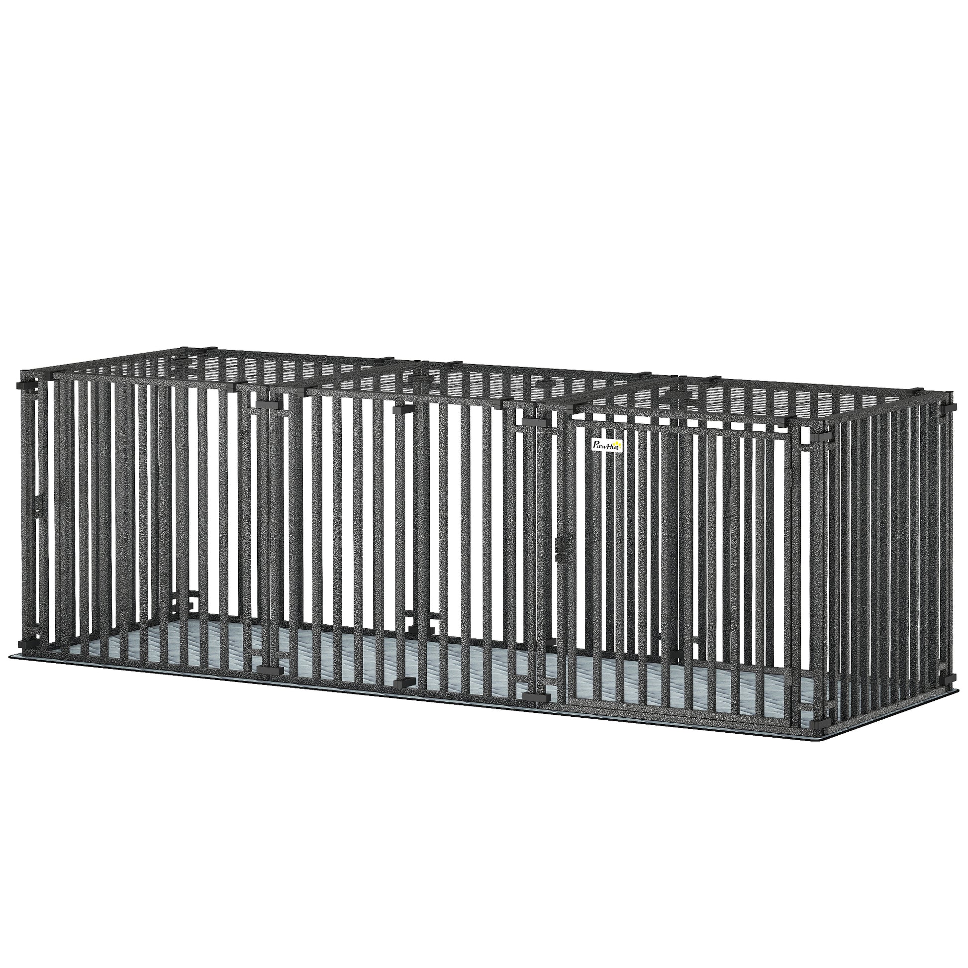 83 Inch Heavy Duty Dog Crate, Extra Large Metal Dog Cage Kennel with Mat for Large Breeds, Modular Puppy Playpen