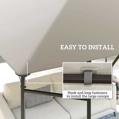 10' x 10' Gazebo Canopy Replacement Cover, Garden Gazebo Roof Replacement, UPF30+, TOP COVER ONLY, Grey