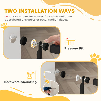 59" Extra Tall Cat Gate, 30"-41" Pet Gate with 2.8" and 5.5" Extensions, for Doorway, Hallway, Stairway, Black