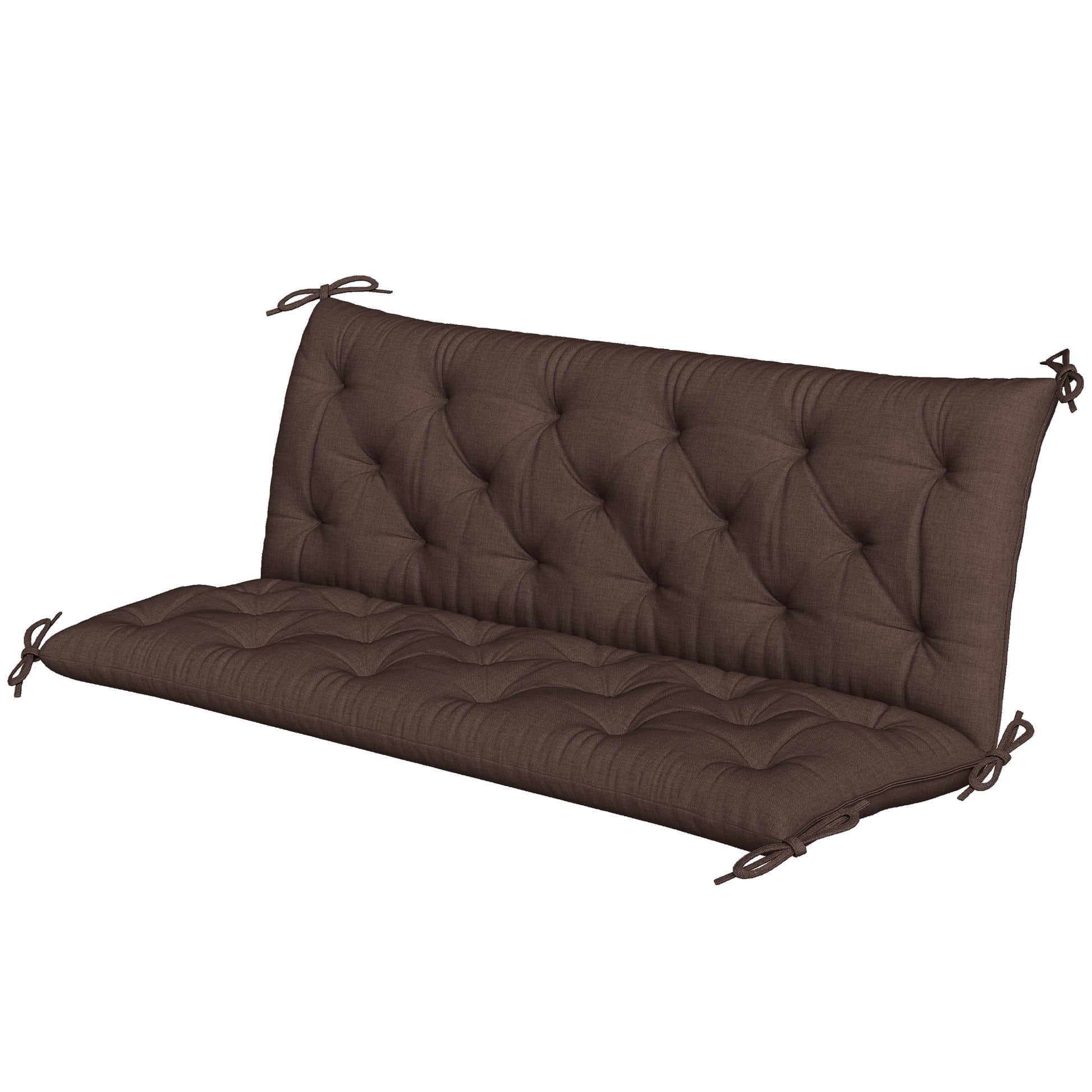 3-Seater Outdoor Bench Swing Chair Replacement Cushions for Patio Garden, Coffee