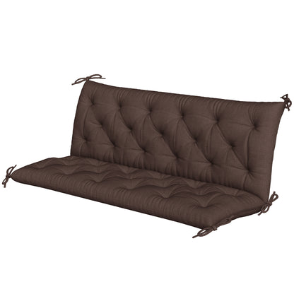 3-Seater Outdoor Bench Swing Chair Replacement Cushions for Patio Garden, Coffee