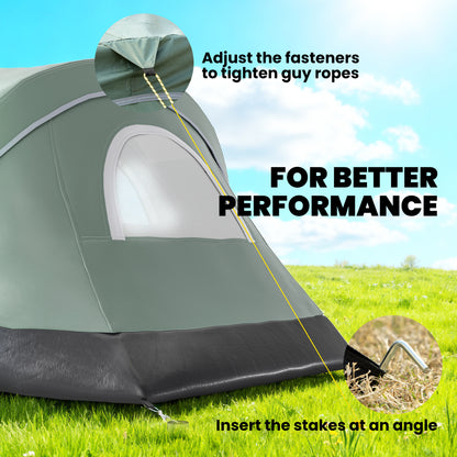 5-6 Person Family Tent, Outdoor Camping Tent with Lighting Hook, Carrying Bag for Camping, Hiking and Travelling, Green