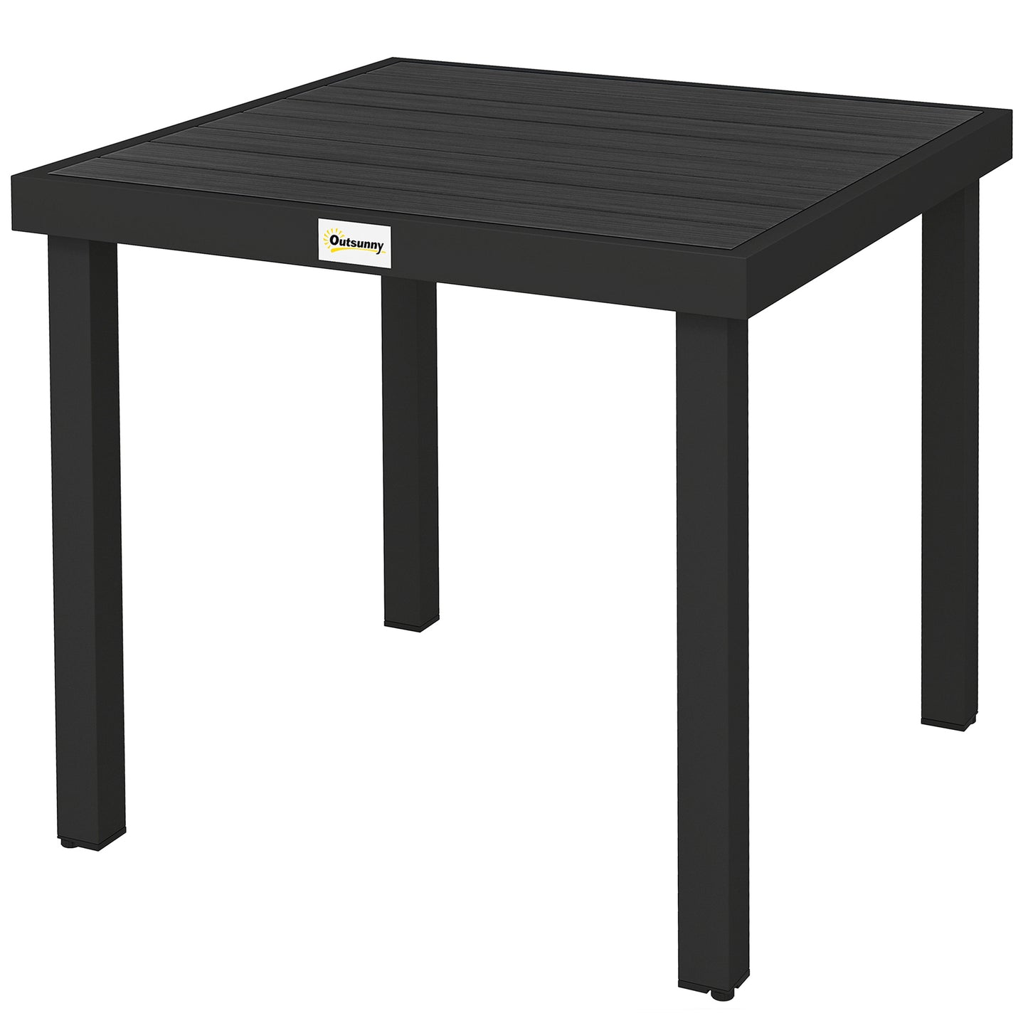 Patio Dining Table for 4, Square Aluminum Outdoor Table for Garden Lawn Backyard, Black