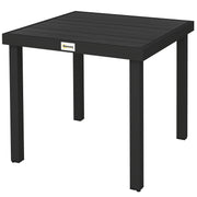 Patio Dining Table for 4, Square Aluminum Outdoor Table for Garden Lawn Backyard, Black