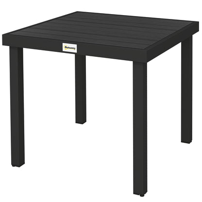 Patio Dining Table for 4, Square Aluminum Outdoor Table for Garden Lawn Backyard, Black