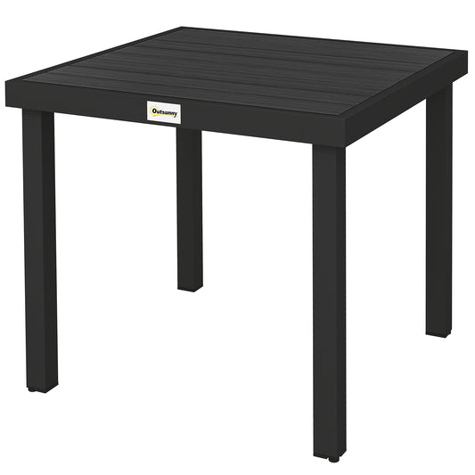 Patio Dining Table for 4, Square Aluminum Outdoor Table for Garden Lawn Backyard, Black