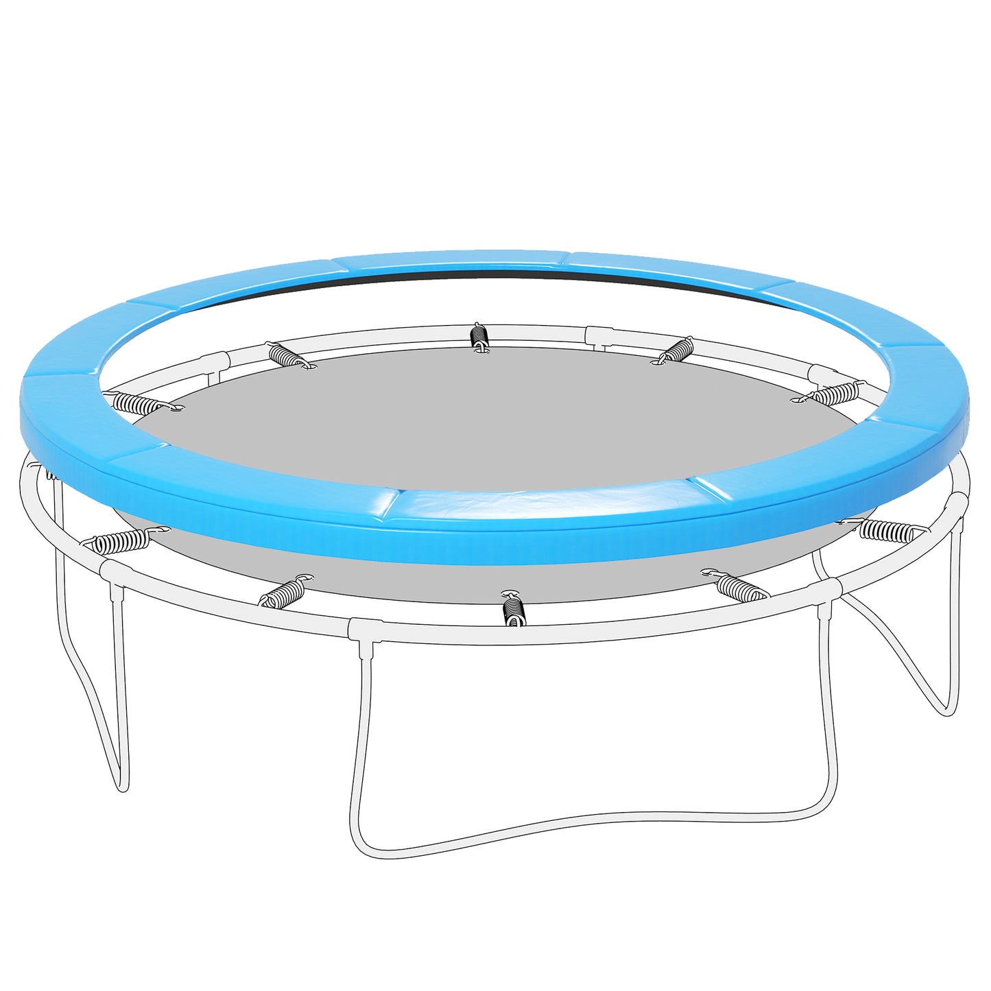 Soozier 12ft Trampoline Replacement Pad Trampoline Spring Cover EPE Foam Light Blue