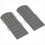 Set of 2 Patio Chair Cushions, High Back Adirondack Chair Cushion with Ties, High-Density Foam, Dark Grey