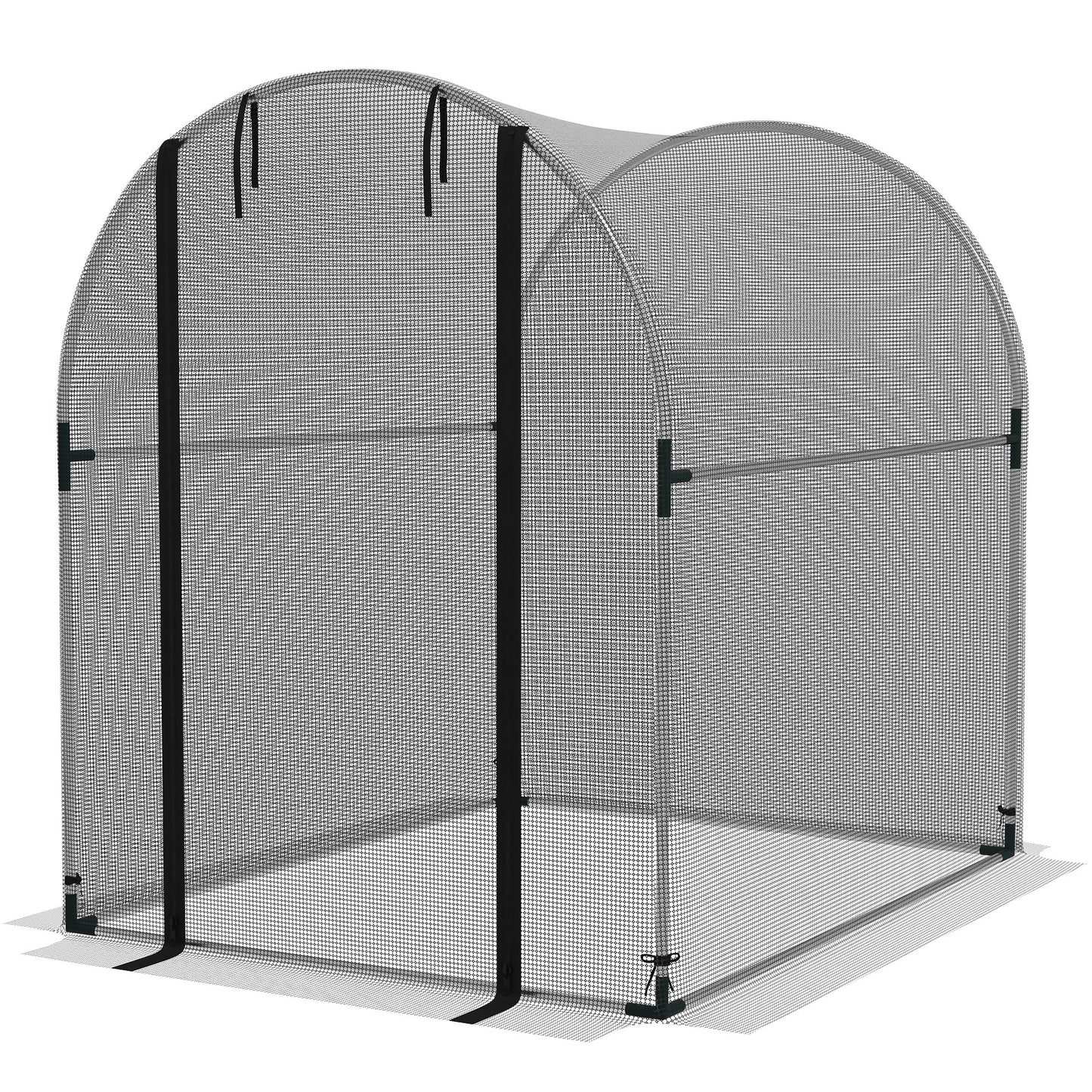 4.9' x 3.9' Crop Cage with Zipper Roll-Up Door, Mesh Plant Protection Tent from Animals with Galvanised Steel Frame