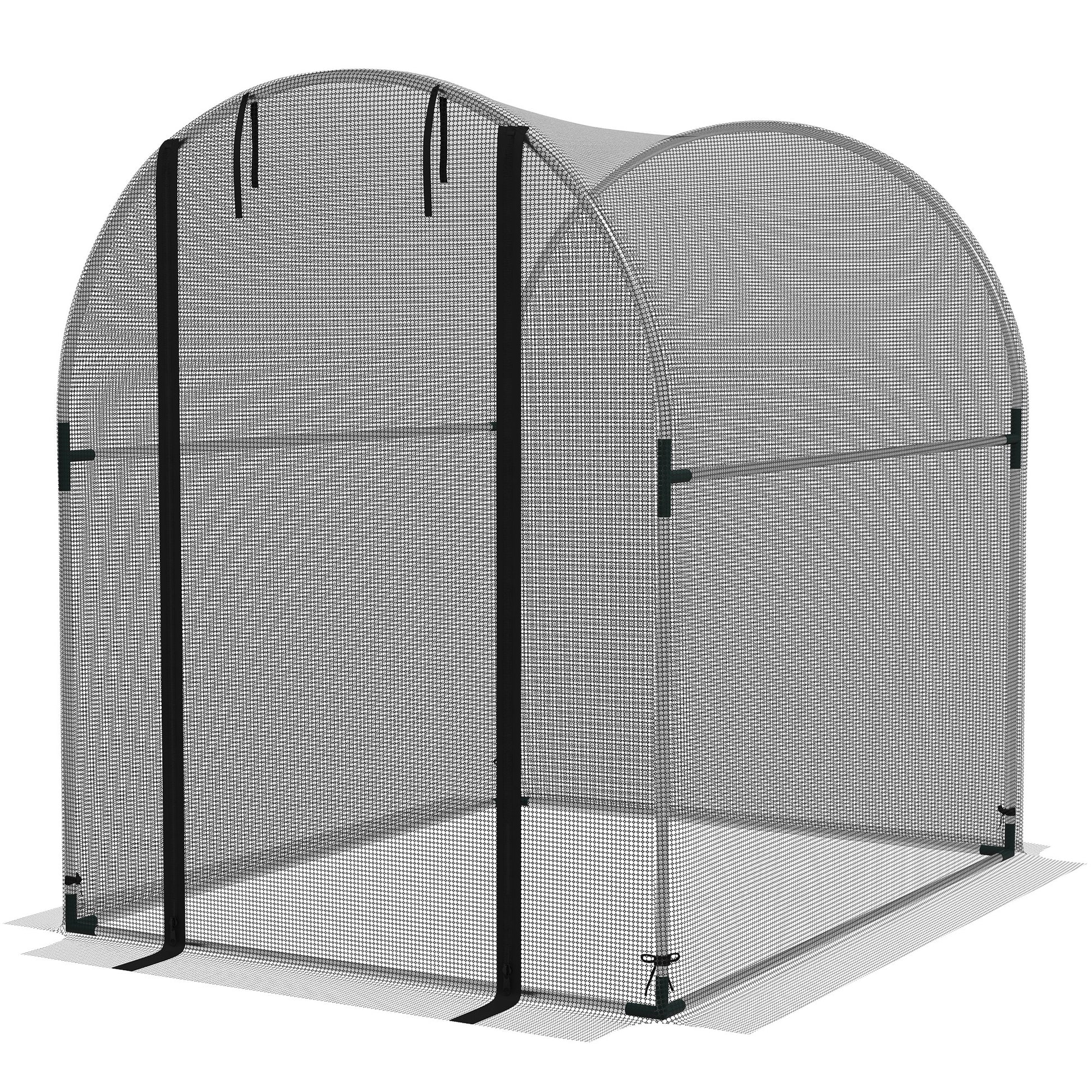 4.9' x 3.9' Crop Cage with Zipper Roll-Up Door, Mesh Plant Protection Tent from Animals with Galvanised Steel Frame
