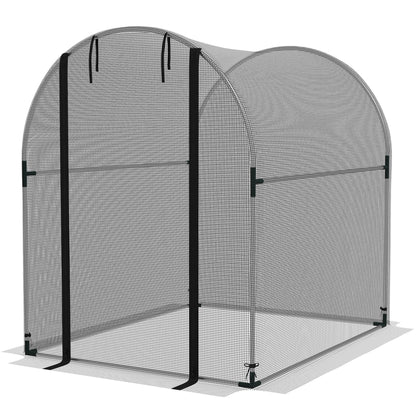 4.9' x 3.9' Crop Cage with Zipper Roll-Up Door, Mesh Plant Protection Tent from Animals with Galvanised Steel Frame