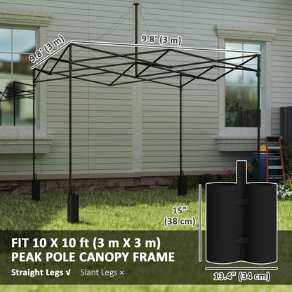 10' x 10' Replacement Canopy Top for Pop Up Canopy Tent with 4 Sand Bags, UPF50+ Protection, White