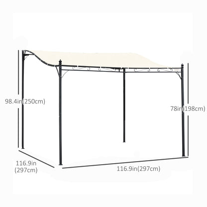 Portable Gazebo 10x10 Steel Patio Outdoor Sun Shelter for Porch, Patio & Yard, Weather-resistan, Cream White