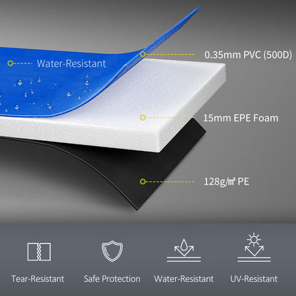 12ft Trampoline Pad, Trampoline Replacement Safety Pad Mat Spring Cover, Water-Resistant, UV-Resistant, Tear-Resistant Edge Protection, No Holes for Pole, Colorful