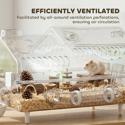 8 in 1 Hamster Cage with All Accessories for Dwarf Hamster, 21.5" x 11.8" x 12.6"