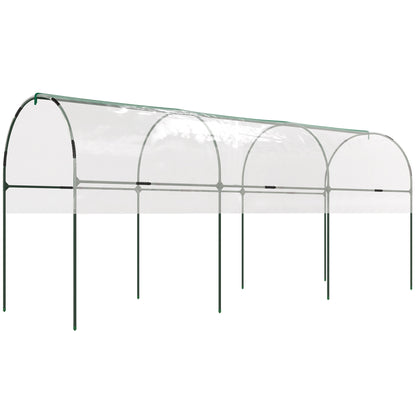 Tunnel Tomato Greenhouse with 4 Hoops and Top Tap, Pointed Bottom and Guy Ropes, 157.5" x 47.2" x 66.9", Clear